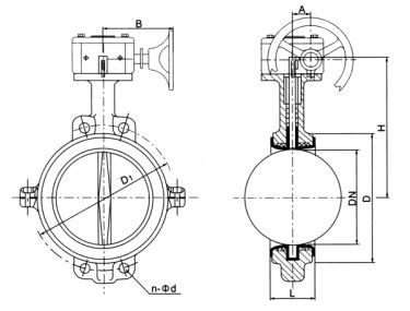 D371(半襯)、D371Fs(全襯)蝸輪對夾襯氟塑料蝶閥